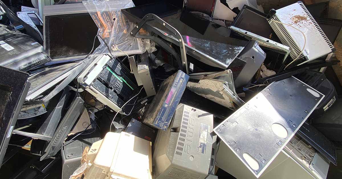 Assortment of electronics ready to be recycled