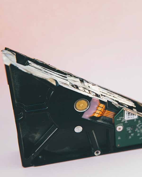 Hard drive cut in half